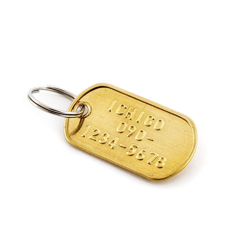 真鍮製のオーダーメイドドッグタグ（迷子札）
